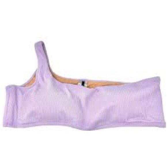 J crew New J Crew BE715 One Shoulder Textured Bikini Top Purple - Picture 2 of 2